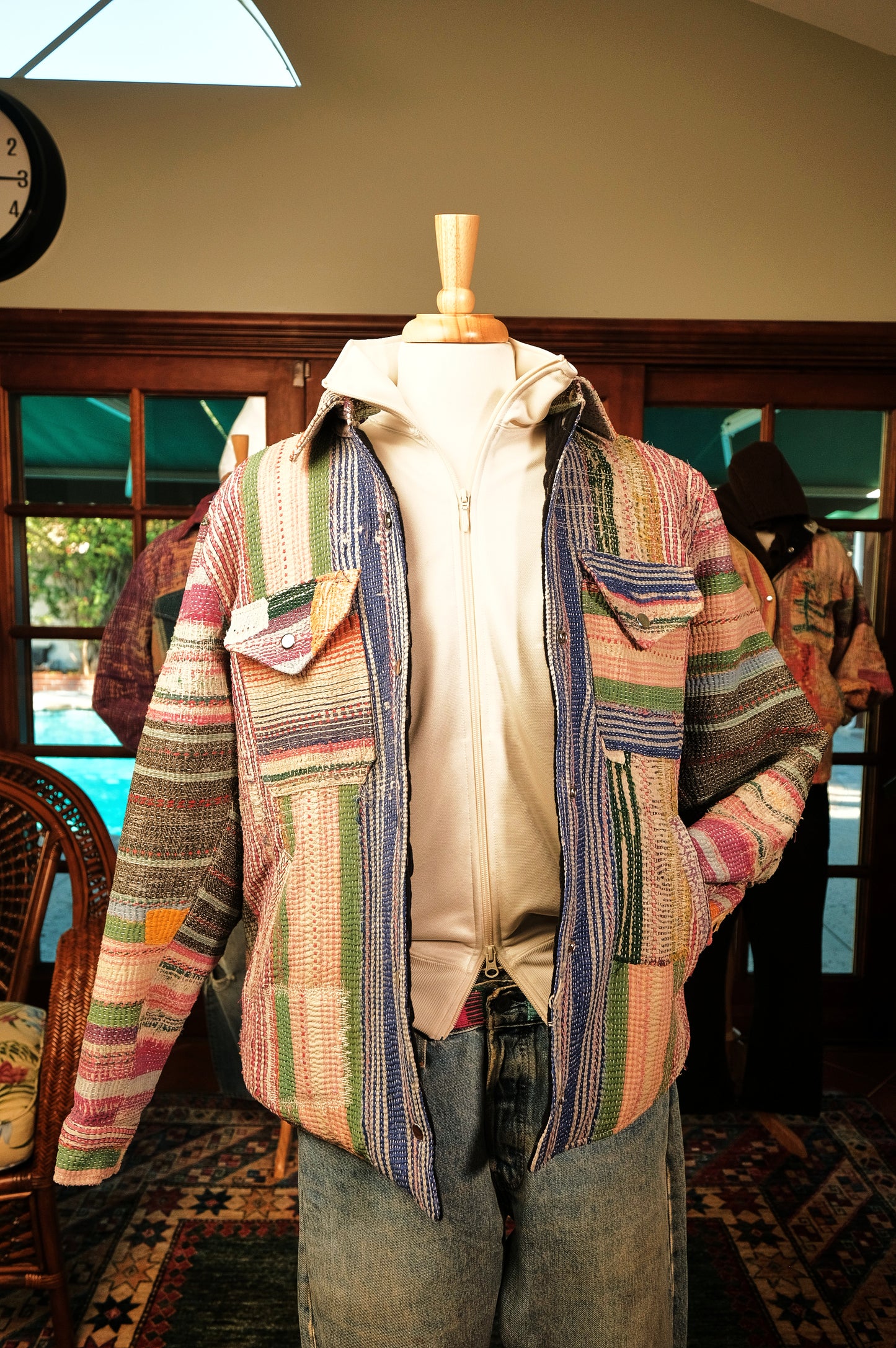 Lined Kantha Jacket-Poncho