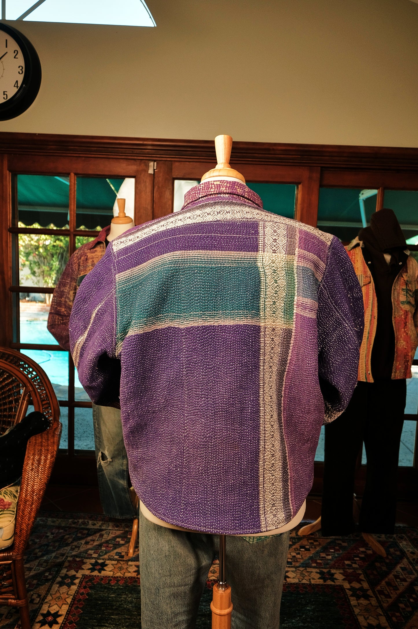 Lined Kantha Jacket-Violet