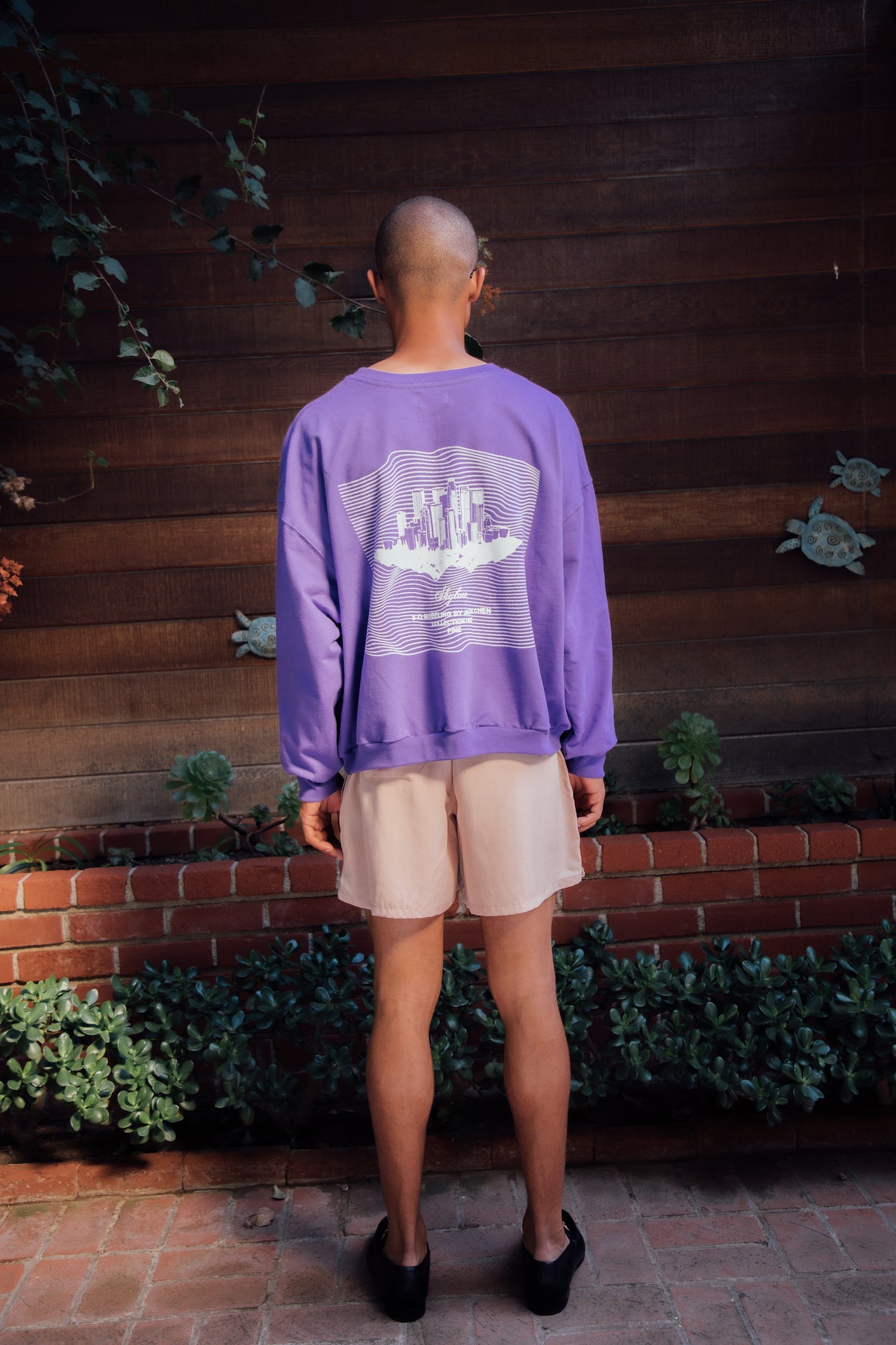 Oversized Crewneck Sweatshirt-Jacaranda