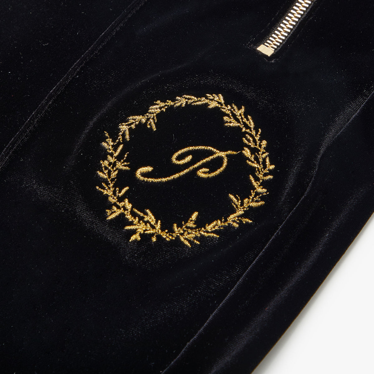 Pleated Velour Sweatpants-Noir