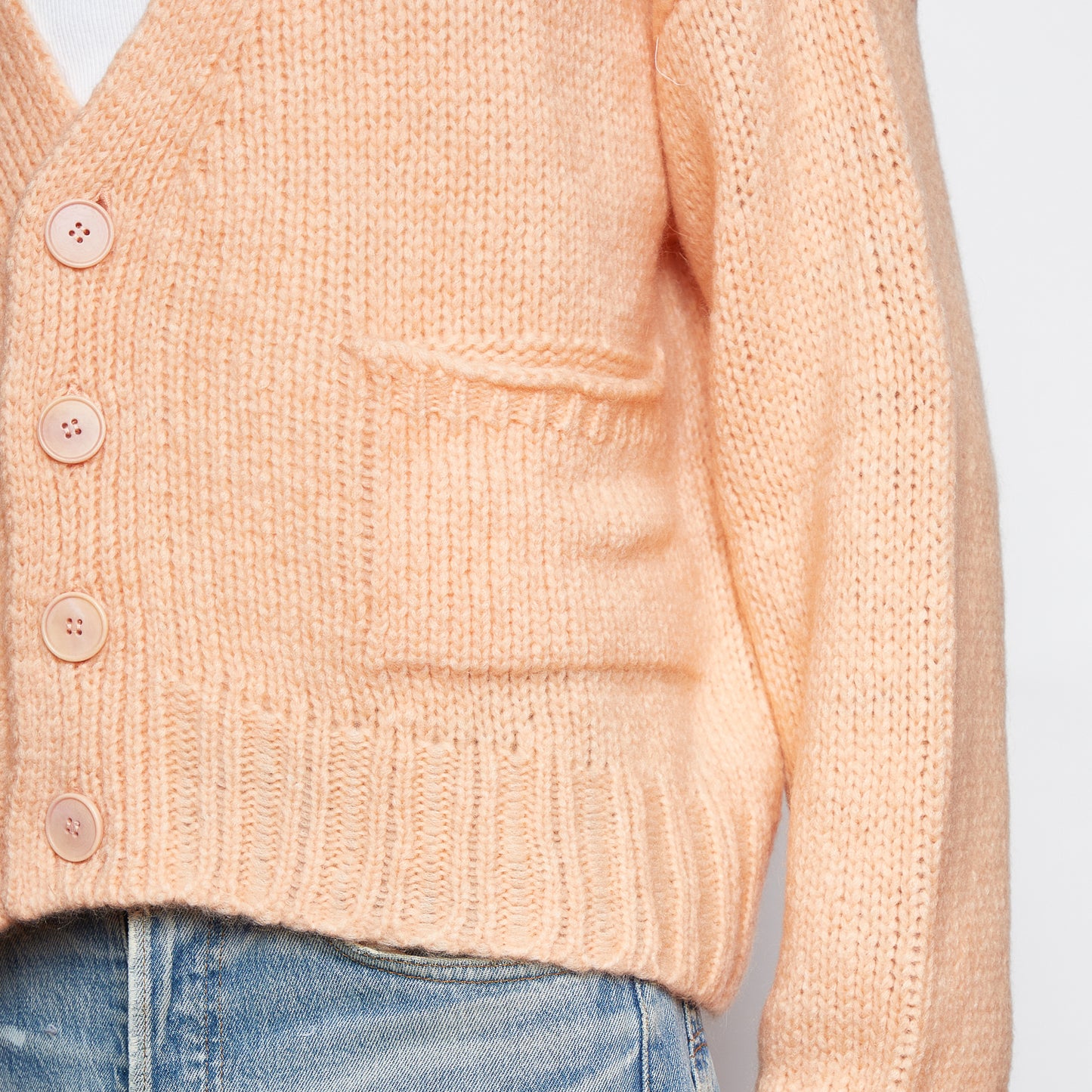 Alpaca Wool Cardigan-Salmon