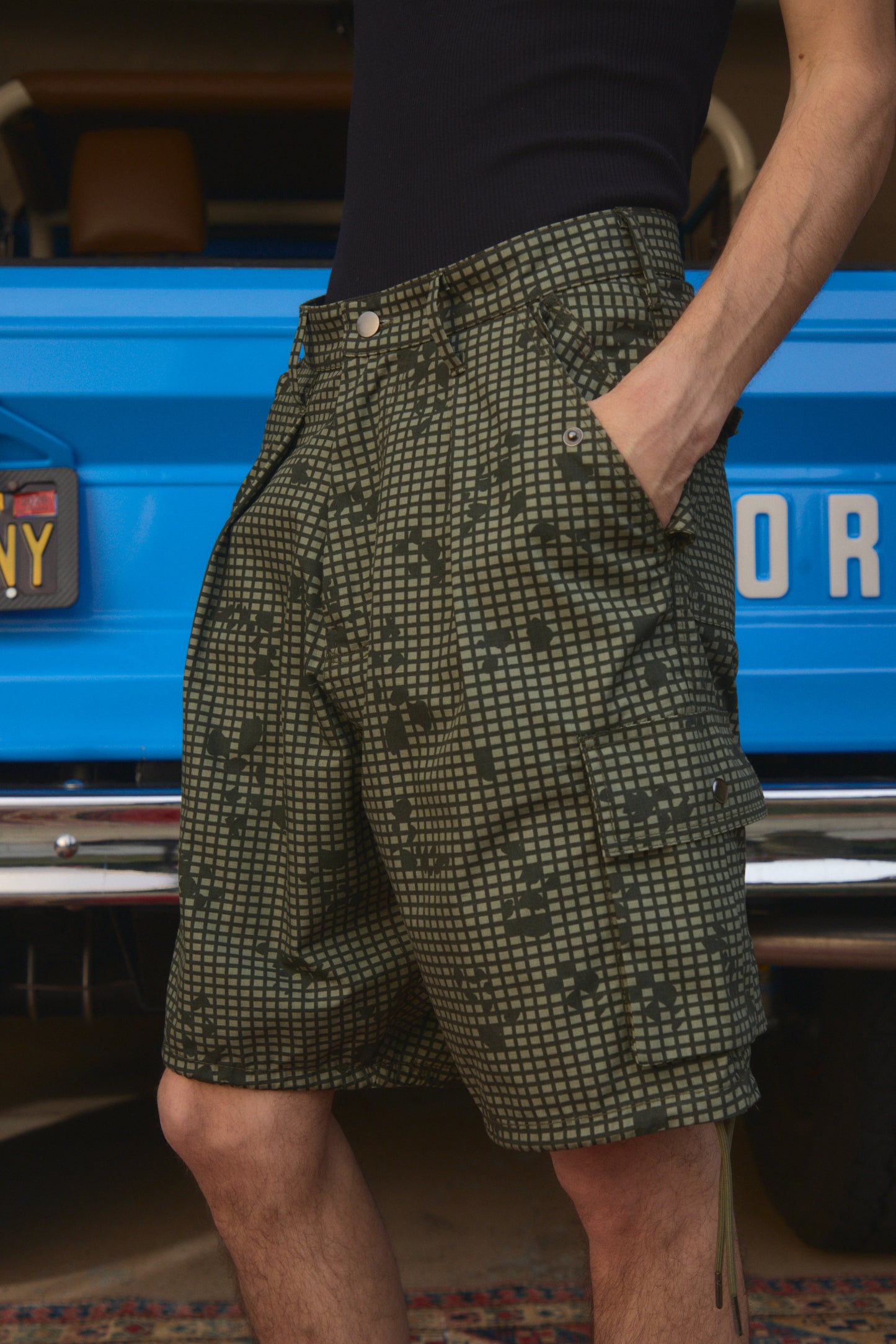 Pre-Order Pleated Desert Camo Cargo Shorts