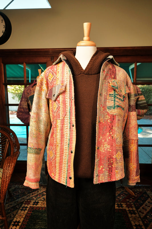 Lined Kantha Jacket-Sakura