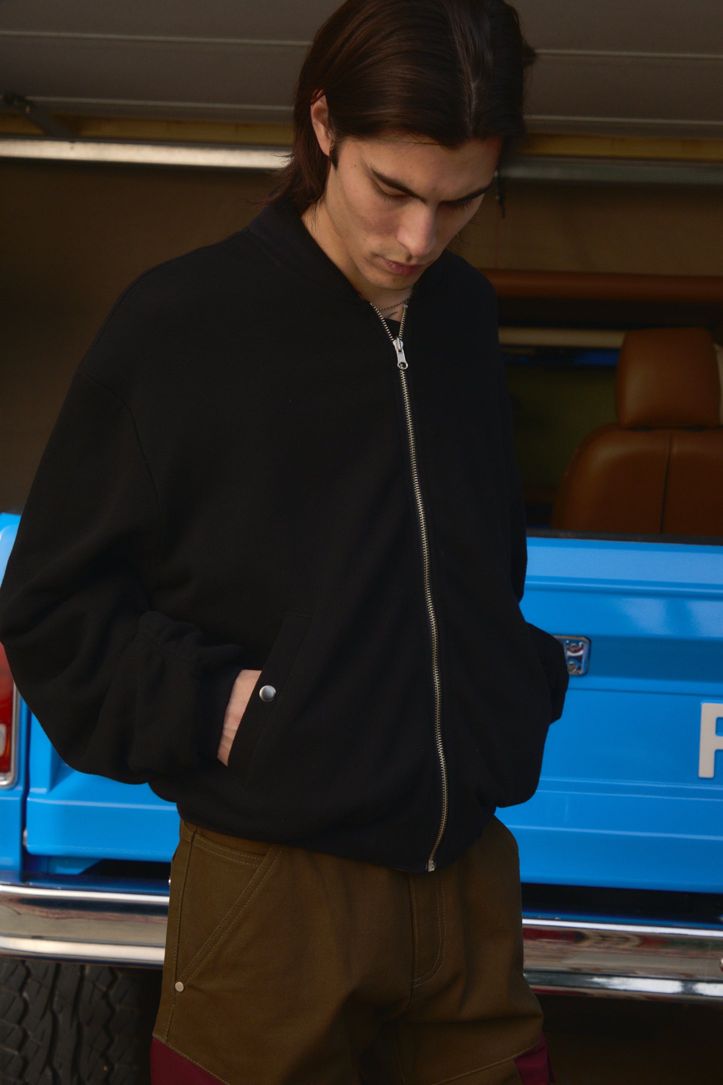 Reversible Terry Bomber-Black