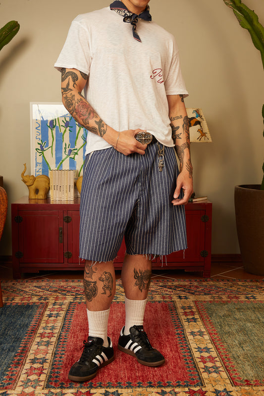Pleated Pinstripe Shorts