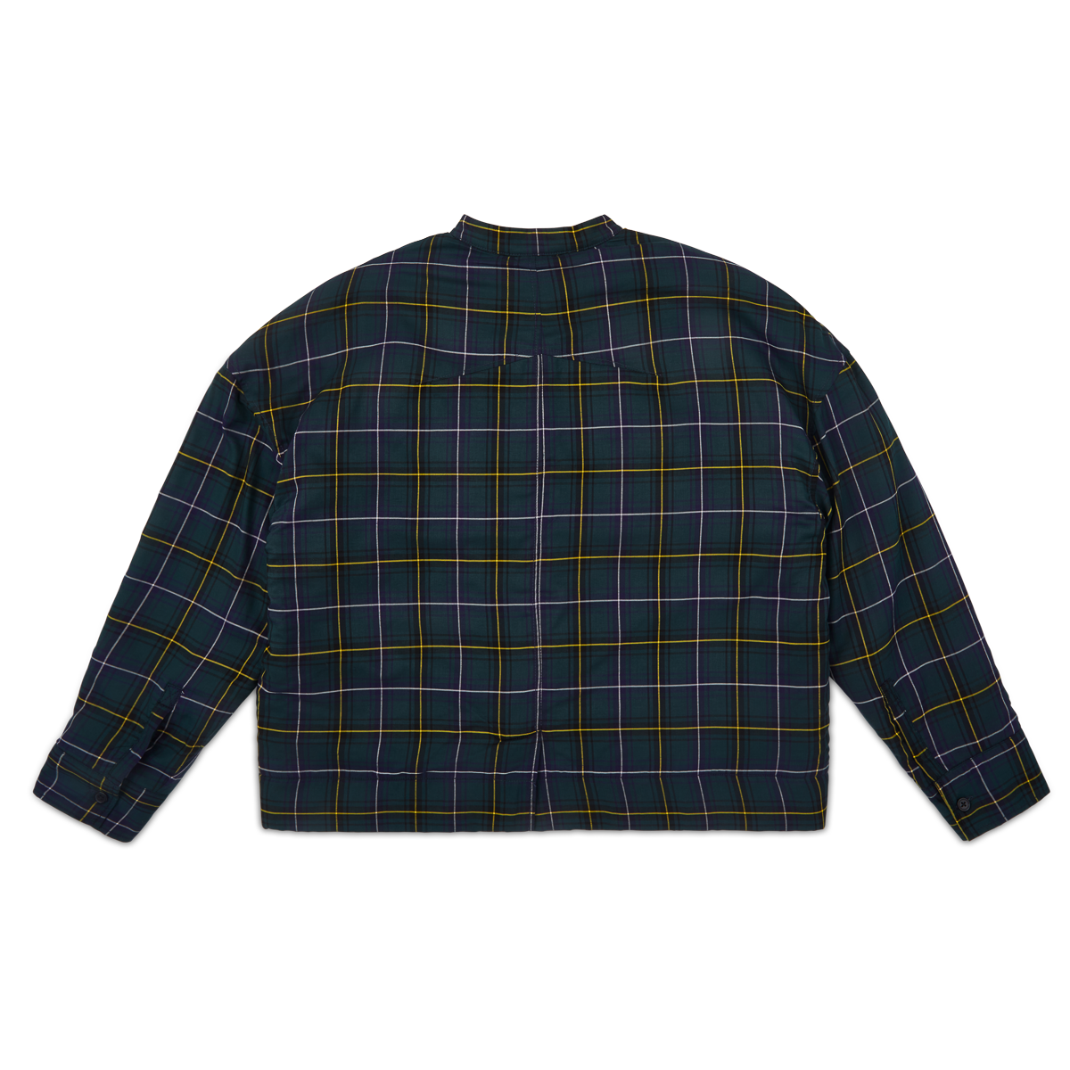 Japanese Plaid Puffer Jacket-Forest Green