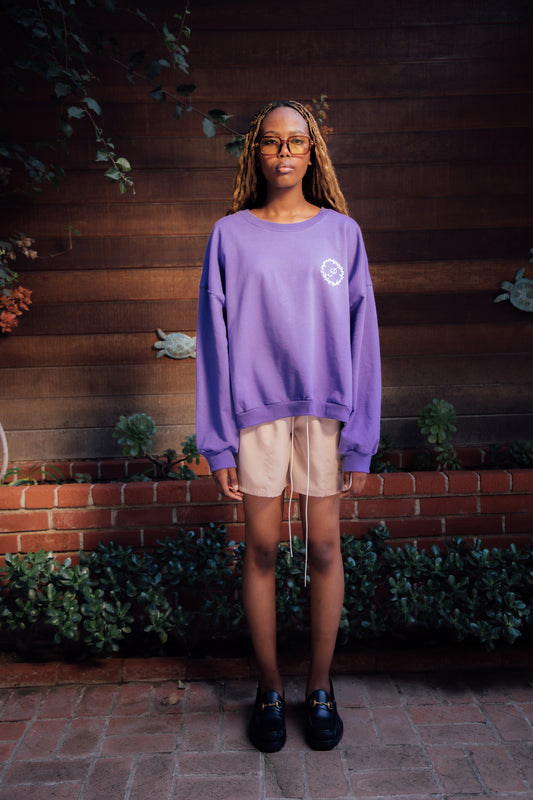 Oversized Crewneck Sweatshirt-Jacaranda