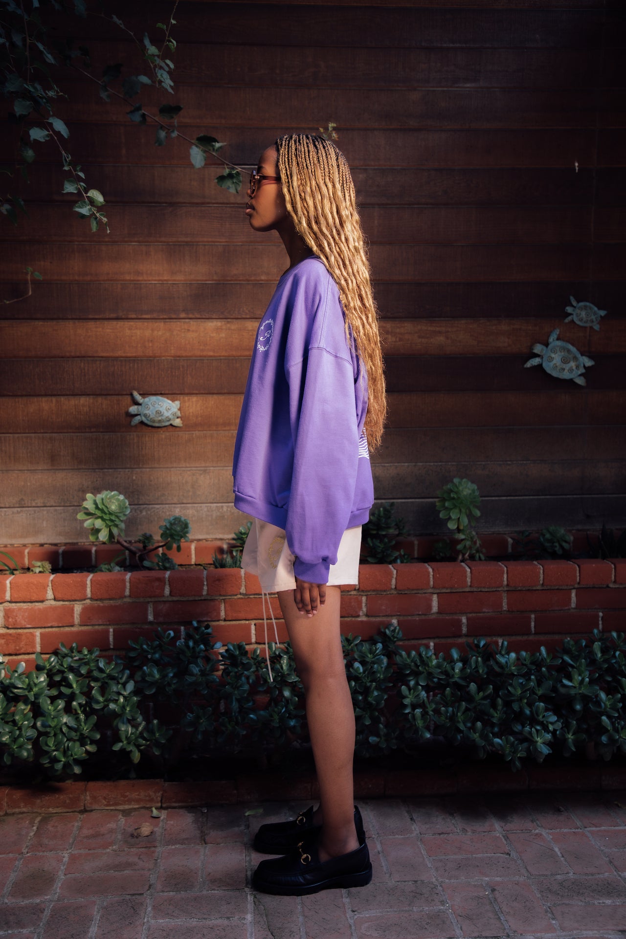 Oversized Crewneck Sweatshirt-Jacaranda