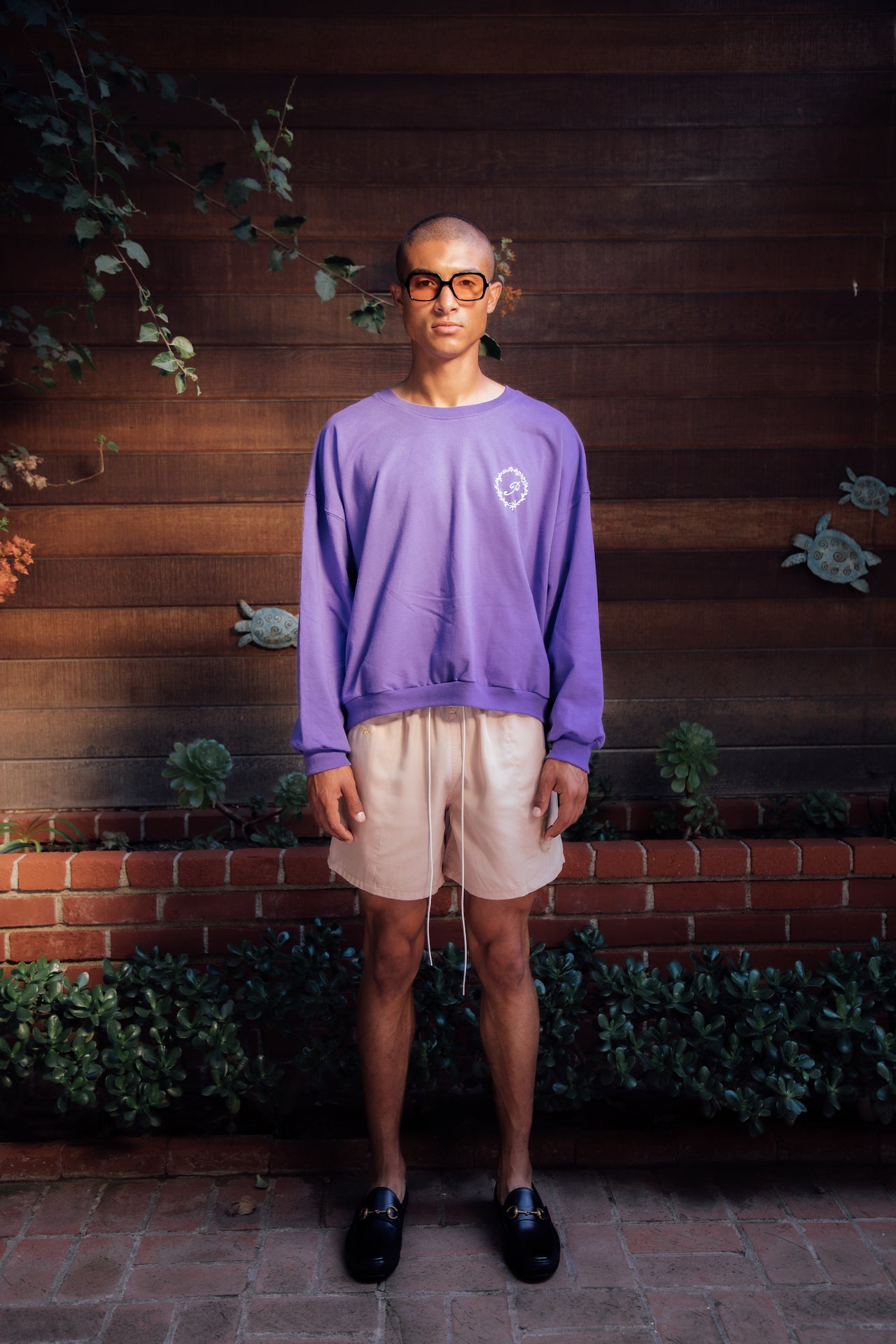 Oversized Crewneck Sweatshirt-Jacaranda