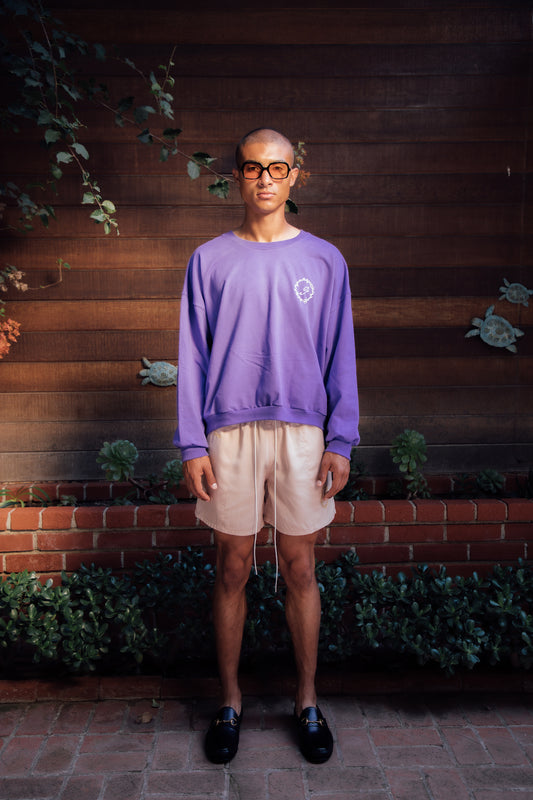 Oversized Crewneck Sweatshirt-Jacaranda