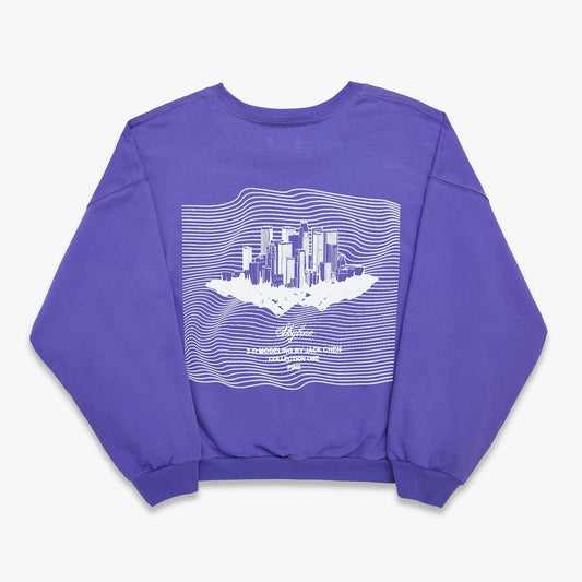 Oversized Crewneck Sweatshirt-Jacaranda