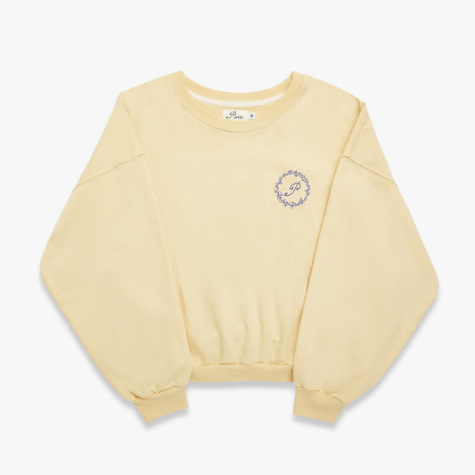 Oversized Crewneck Sweatshirt-Banana Crepe