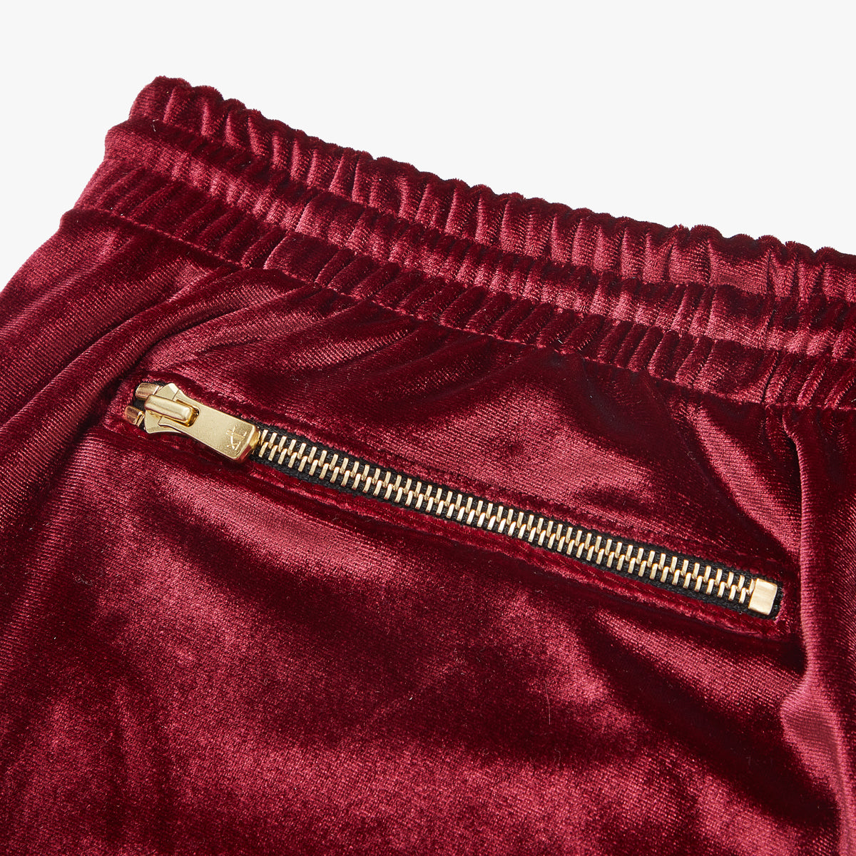 Pleated Velour Sweatpants-Burgundy