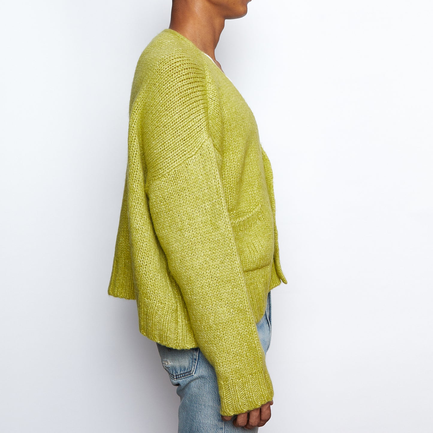 Alpaca Wool Cardigan-Matcha