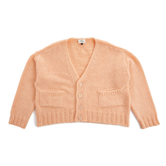 Alpaca Wool Cardigan-Salmon