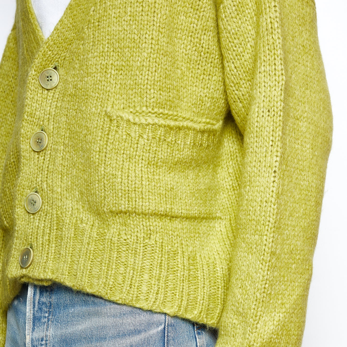 Alpaca Wool Cardigan-Matcha