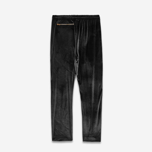 Pleated Velour Sweatpants-Noir